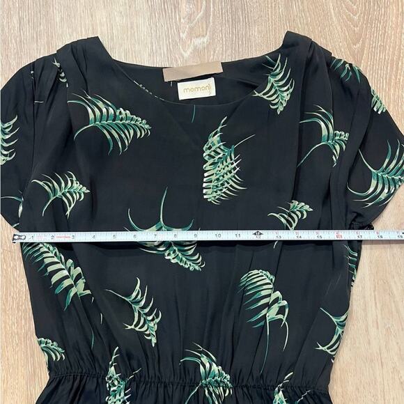 MOMONI Black Floral Print Silk Blend Short Sleeve Short Mini Dress, size S - Picture 5 of 8